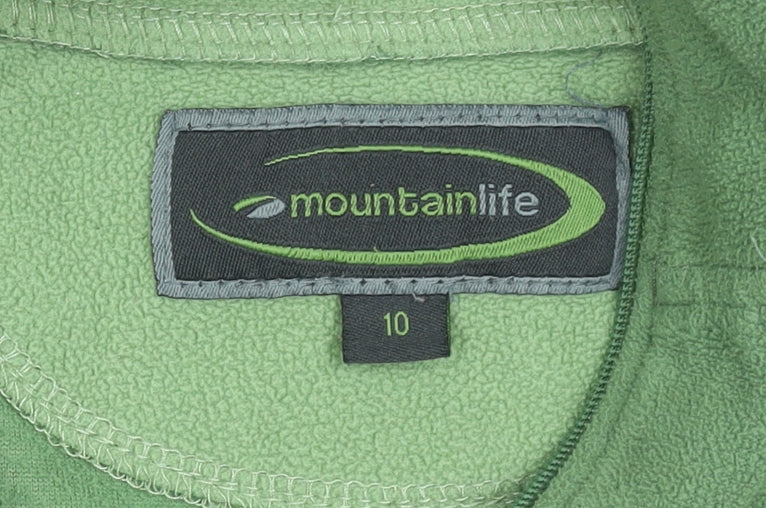 Mountainlife Women’s Green Fleece 1/2 Zip Pullover Sweatshirt Size 10