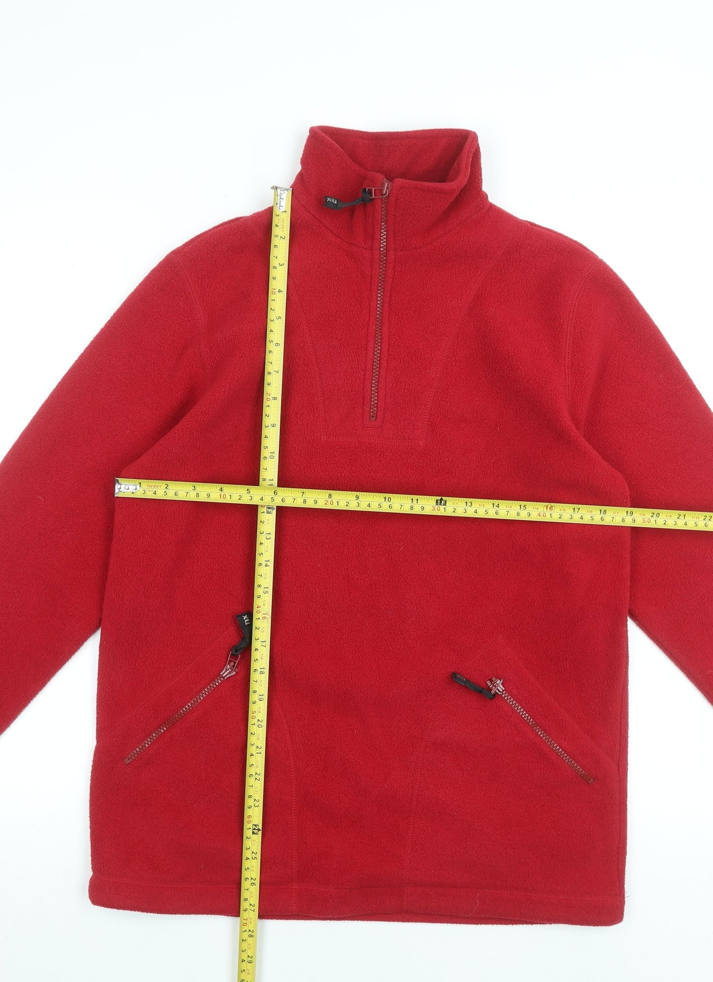 NX Sport Men's Red Fleece 1/4 Zip Pullover Sweatshirt Size S