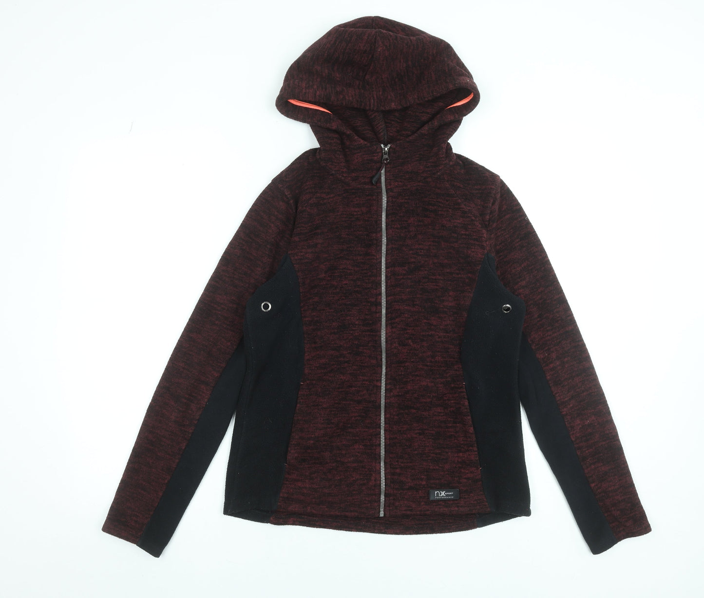 Next Womens Red Hooded Full Zip Fleece Jacket Size 10