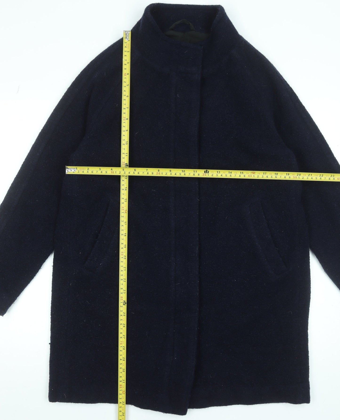 Womens UK Size 14 Regular Rohan Black Wool Coat