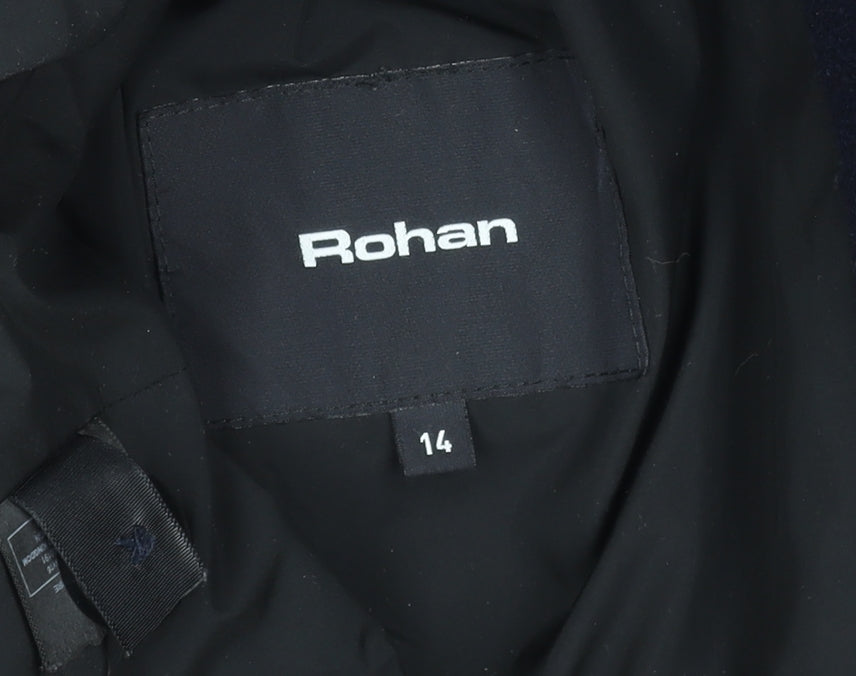 Womens UK Size 14 Regular Rohan Black Wool Coat