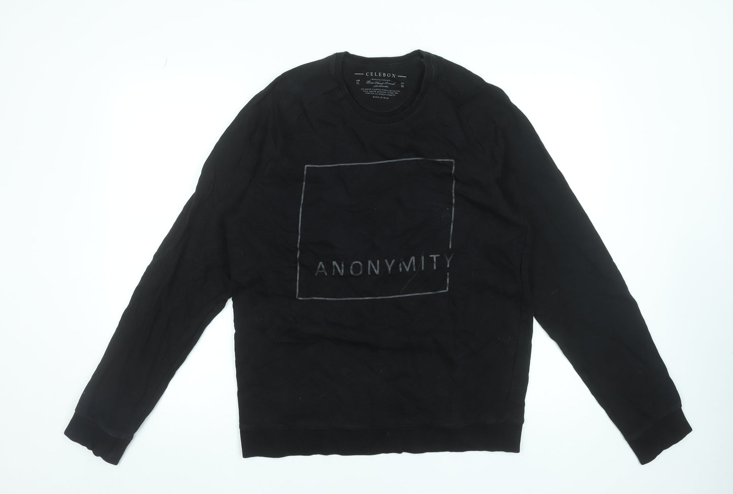 Celebon Men's Black XL Crew Neck Graphic Sweatshirt
