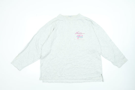 US Basic Womens Grey XL Retro Nautical Long Sleeve T-Shirt