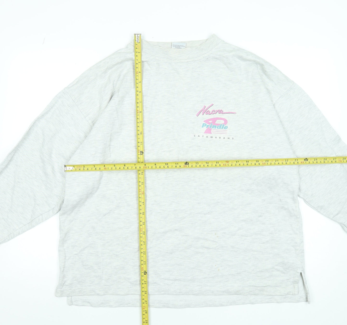 US Basic Womens Grey XL Retro Nautical Long Sleeve T-Shirt