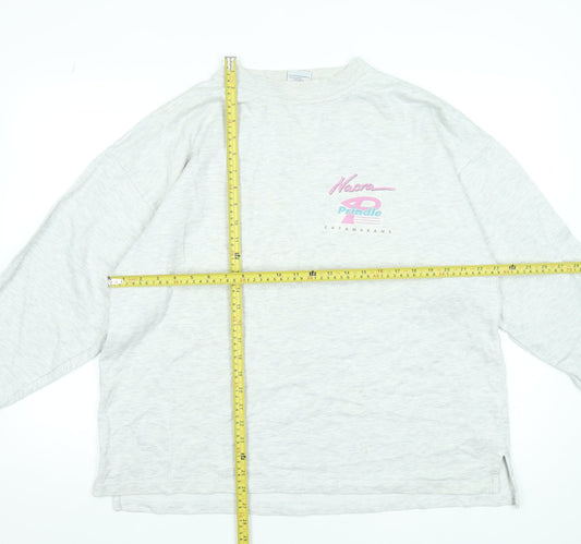 US Basic Womens Grey XL Retro Nautical Long Sleeve T-Shirt