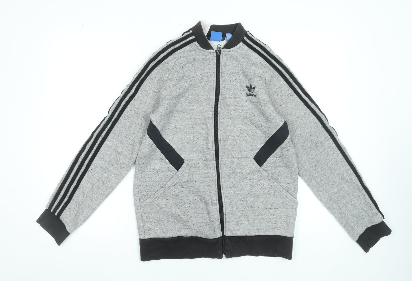 Adidas Teens Grey Full Zip Sweatshirt XL Sports Logo Jacket