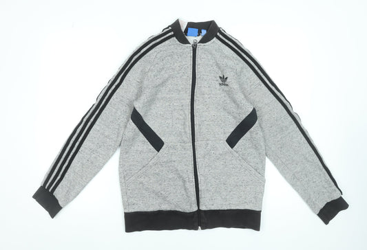Adidas Teens Grey Full Zip Sweatshirt XL Sports Logo Jacket