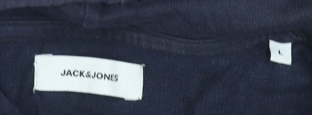 Mens UK L Regular JACK & JONES Blue Pullover Hoodie