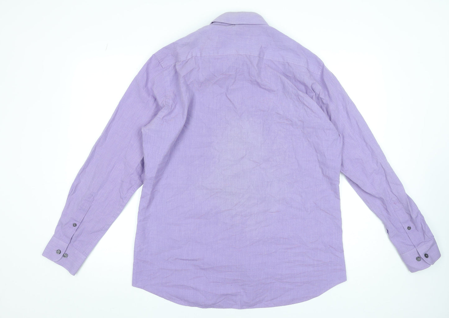 Remus Uomo Men's Purple Slim Fit Long Sleeve Dress Shirt 16.5in