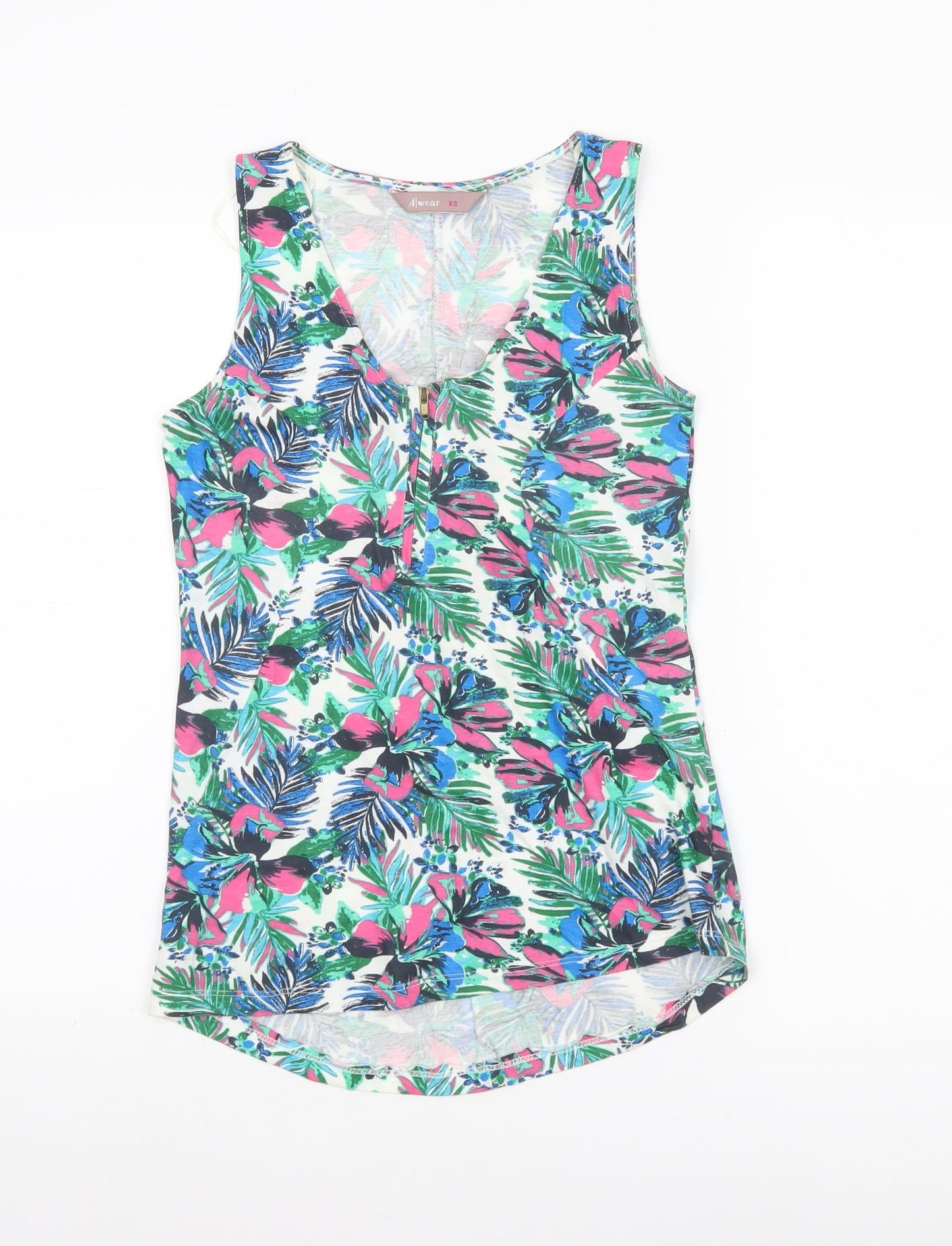 Awear Womens XS Multicoloured Floral Cotton Sleeveless Tank Top