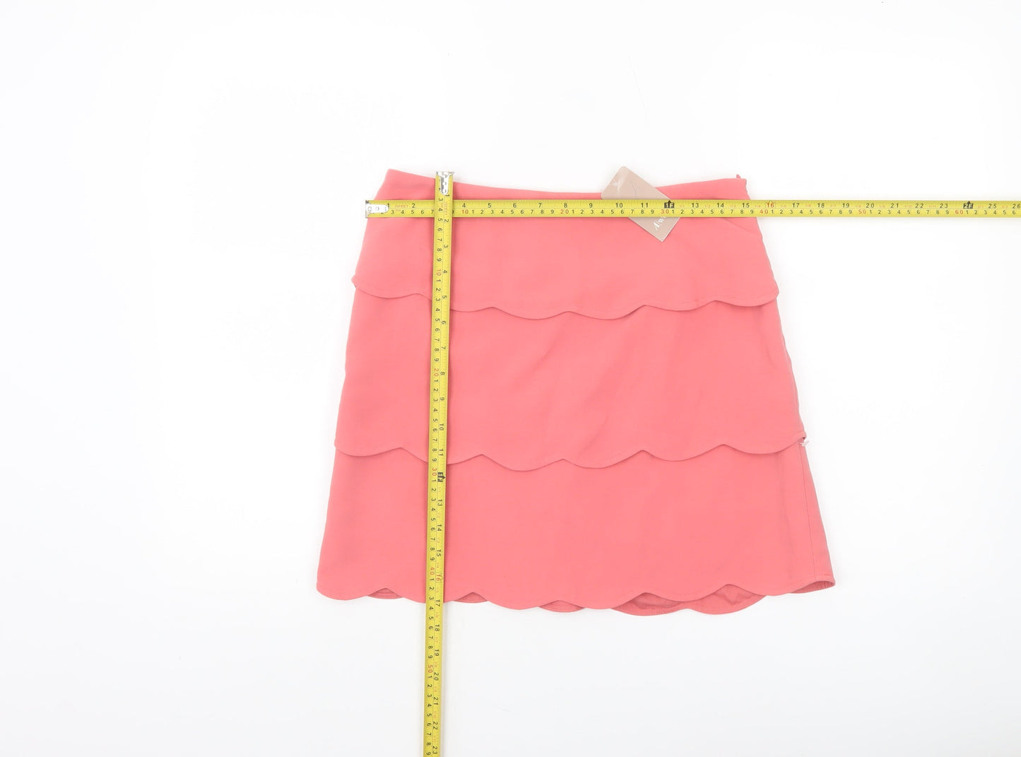 A|wear Womens Pink Layered Scalloped A-Line Skirt Size 10
