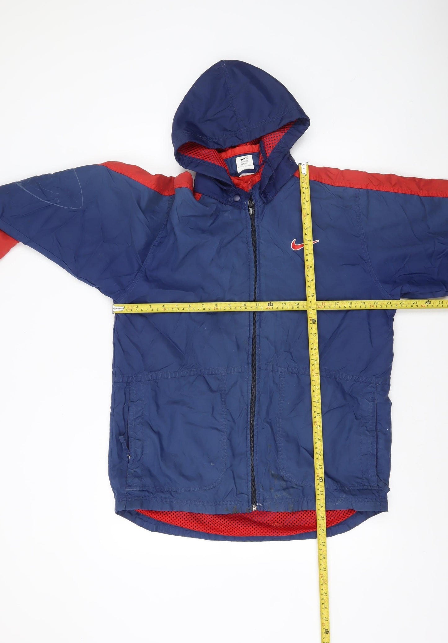 Nike Men's Blue Red XL Windbreaker Hooded Sports Jacket