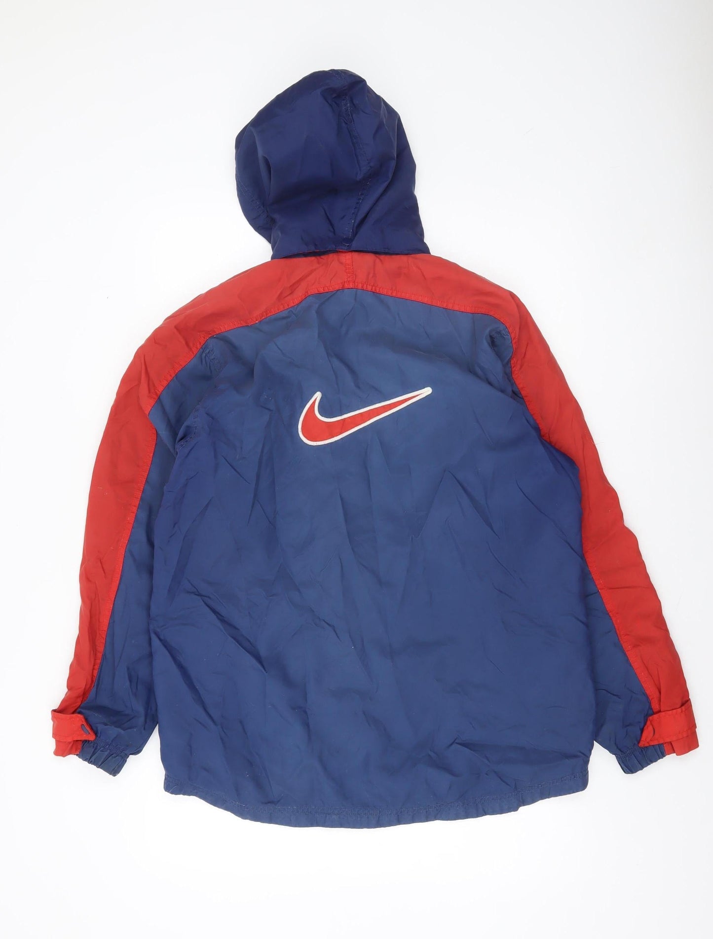 Nike Men's Blue Red XL Windbreaker Hooded Sports Jacket