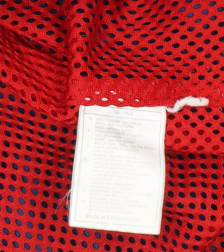 Nike Men's Blue Red XL Windbreaker Hooded Sports Jacket