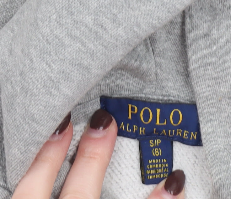 Polo Ralph Lauren Boys Grey Full Zip Hoodie Size 8 Cotton Blend