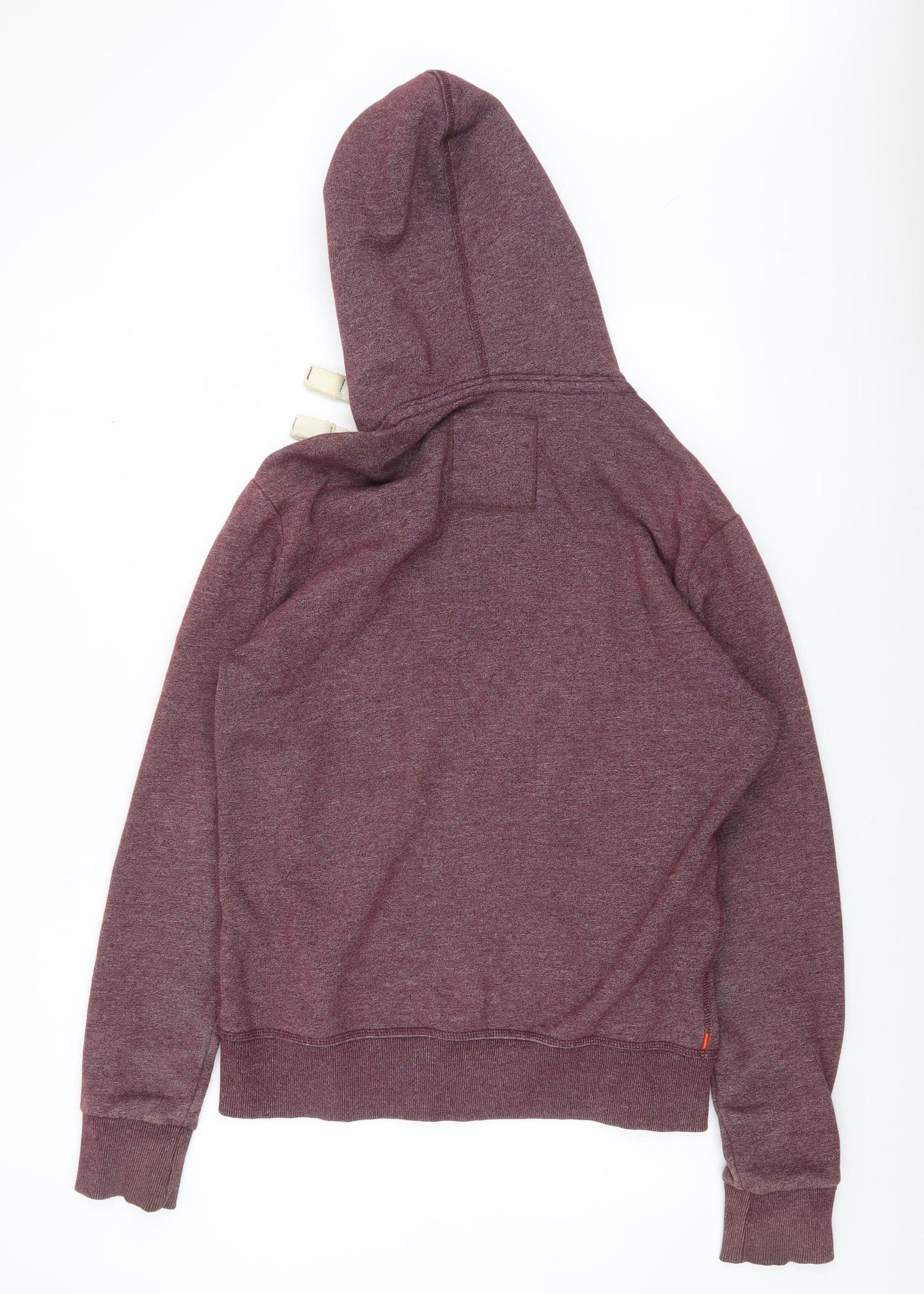Superdry Men’s Red Full Zip Hoodie L Fleece Cotton Blend