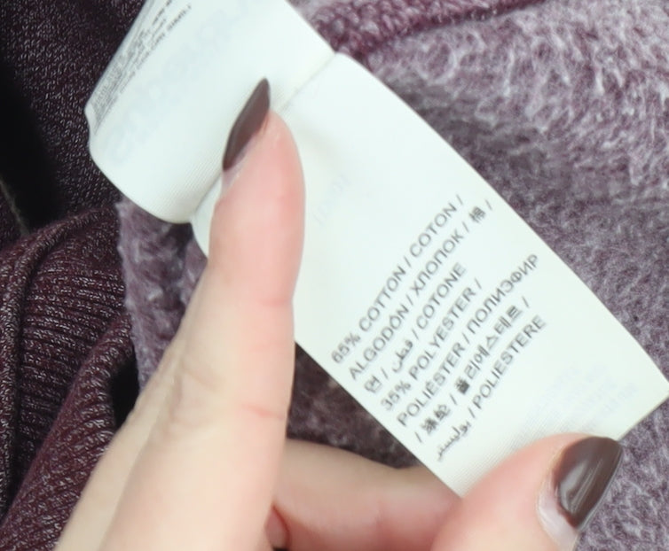 Superdry Men’s Red Full Zip Hoodie L Fleece Cotton Blend