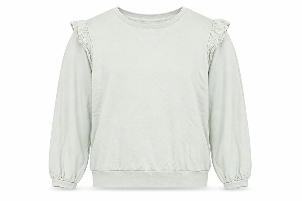 Marks and Spencer Women Dusted Mint Green Ruffle Shoulder Sweatshirt Size 16