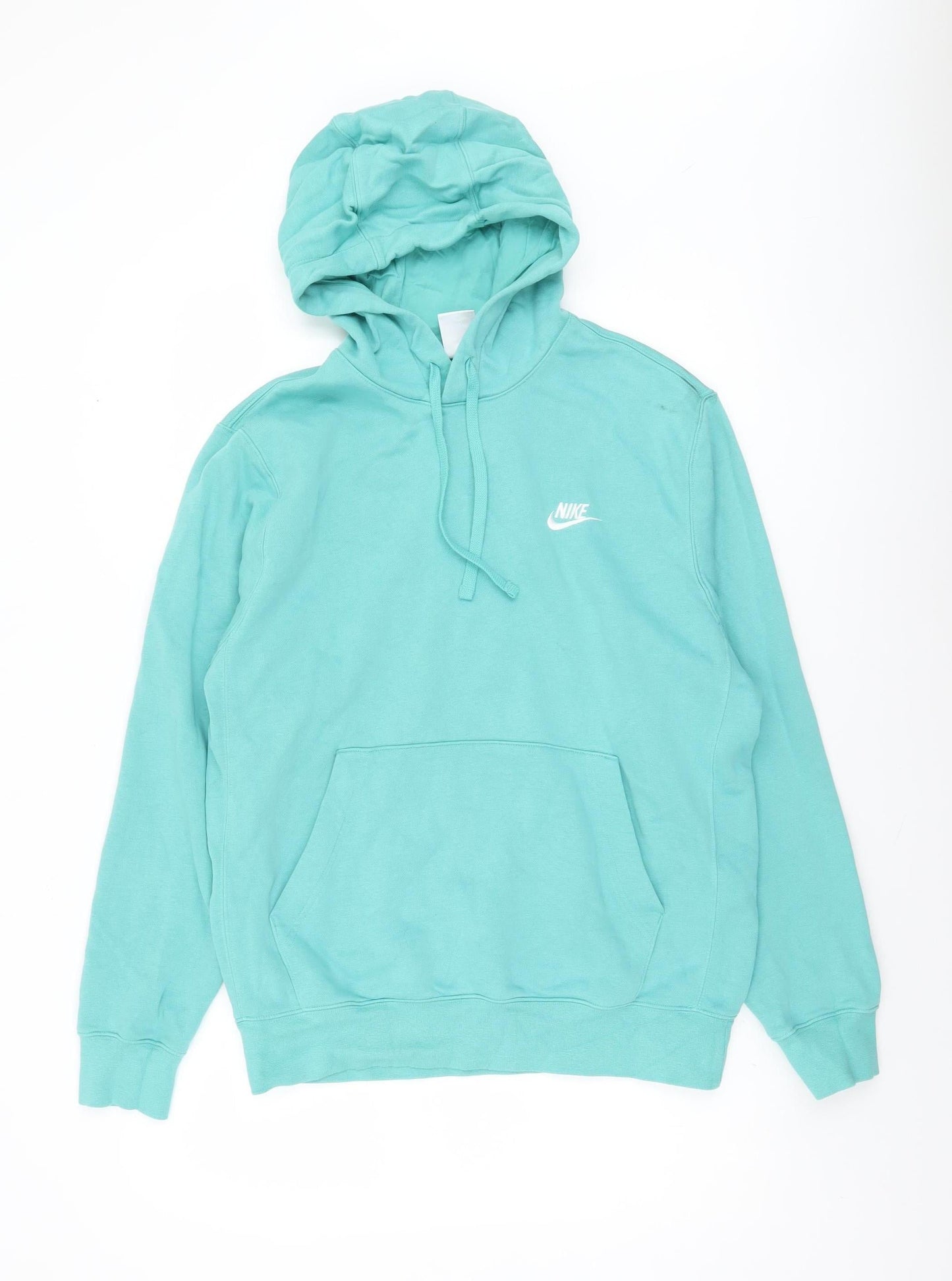 Nike Men’s Green Pullover Hoodie Size S Fleece Cotton Blend