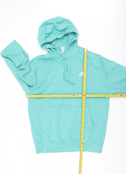Nike Men’s Green Pullover Hoodie Size S Fleece Cotton Blend
