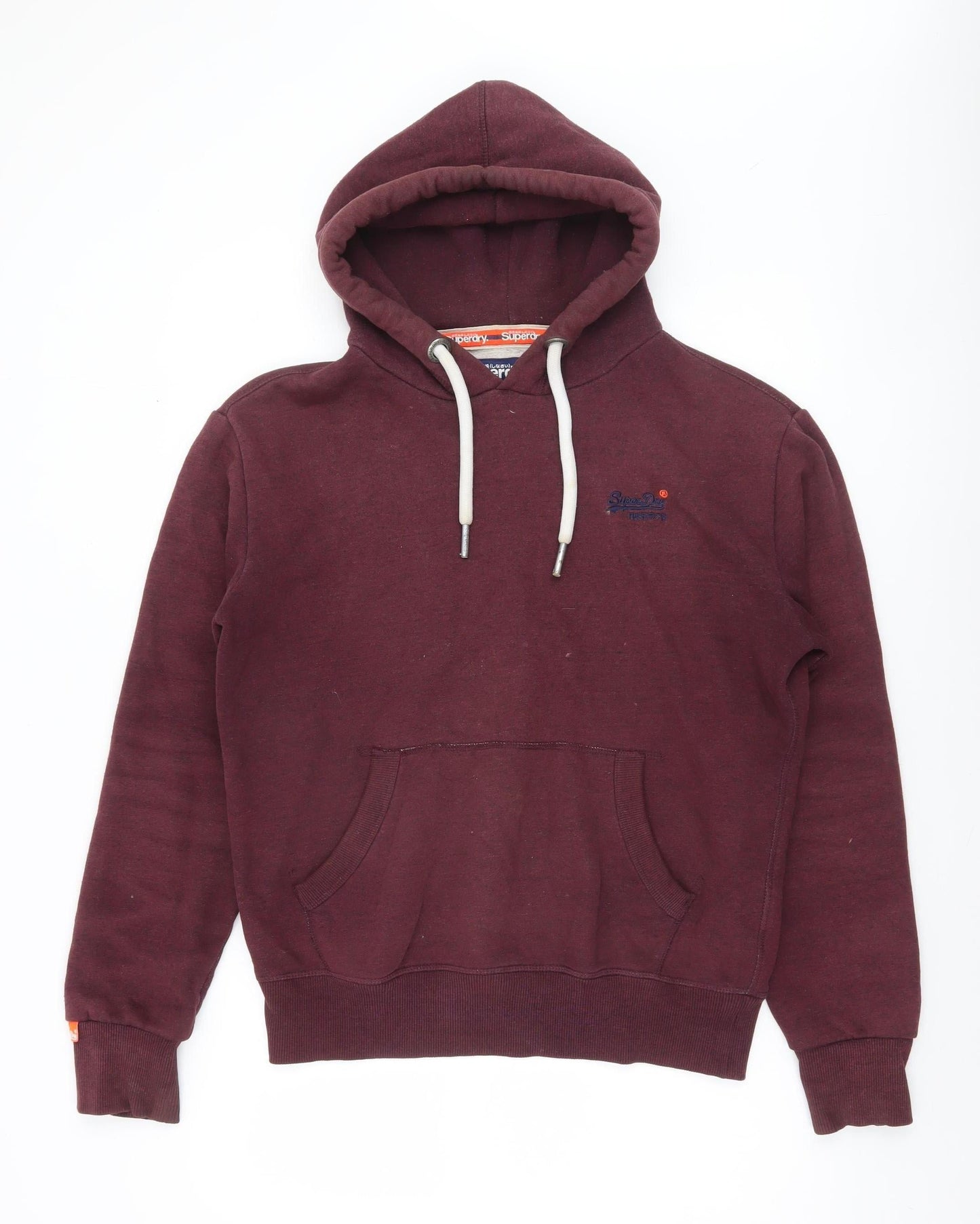 Superdry Men's Brown Pullover Hoodie Medium Fleece Lined Logo