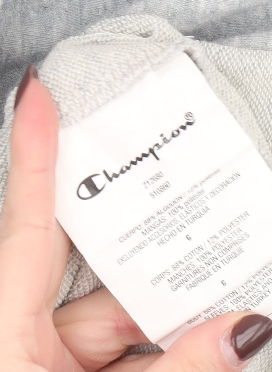 Champion Men's Grey Pullover Hoodie Large Logo Sportswear