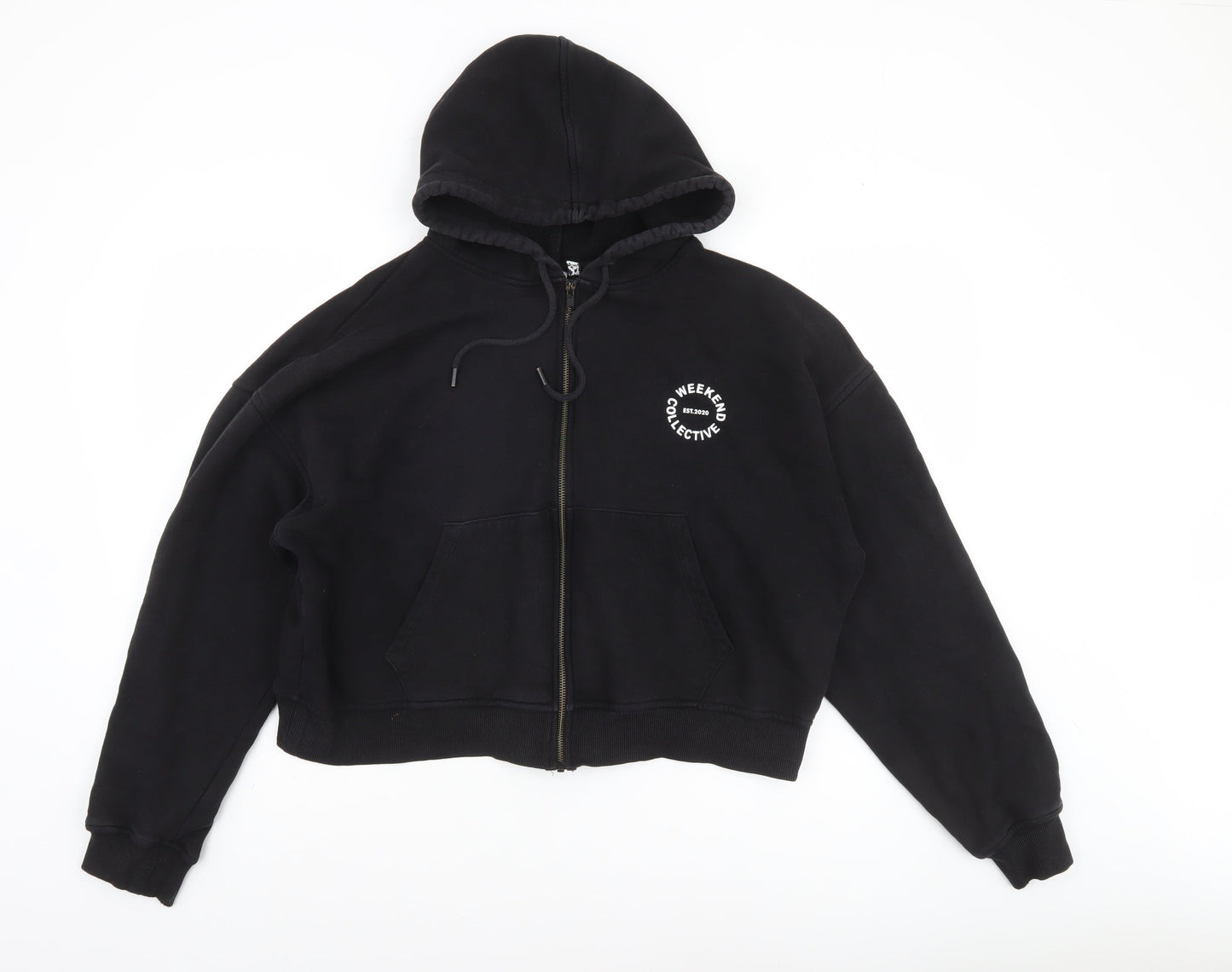 ASOS Weekend Collective Women's Black Full Zip Hoodie Size 12
