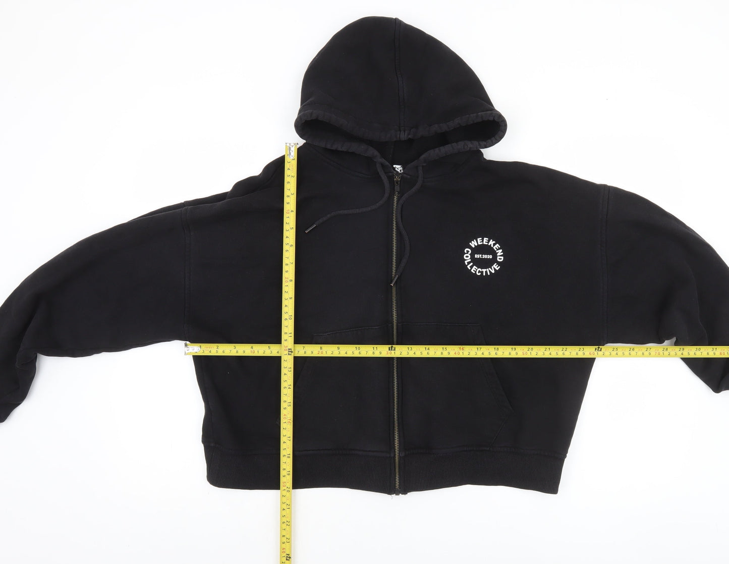 ASOS Weekend Collective Women's Black Full Zip Hoodie Size 12