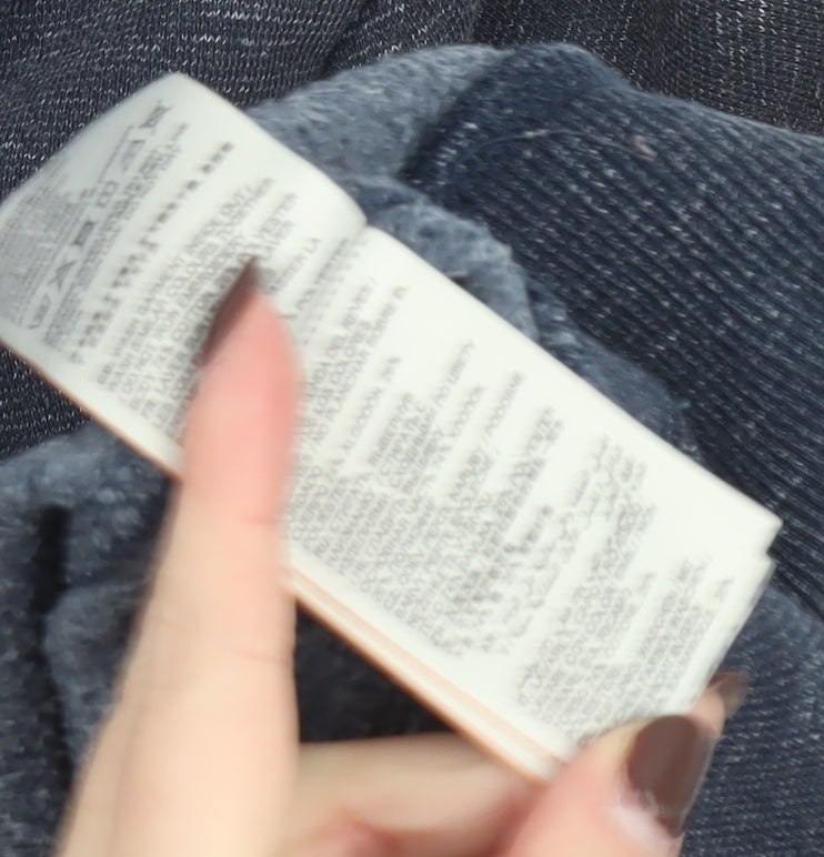 Superdry Men's Blue Pullover Hoodie Medium Fleece Logo Kangaroo Pocket