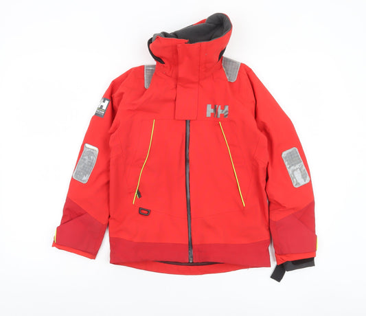 Helly Hansen Boys Red Waterproof Ski Jacket 8 Years Hooded Winter Coat