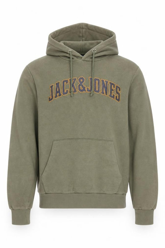 Mens UK S Regular JACK & JONES Green Pullover Hoodie