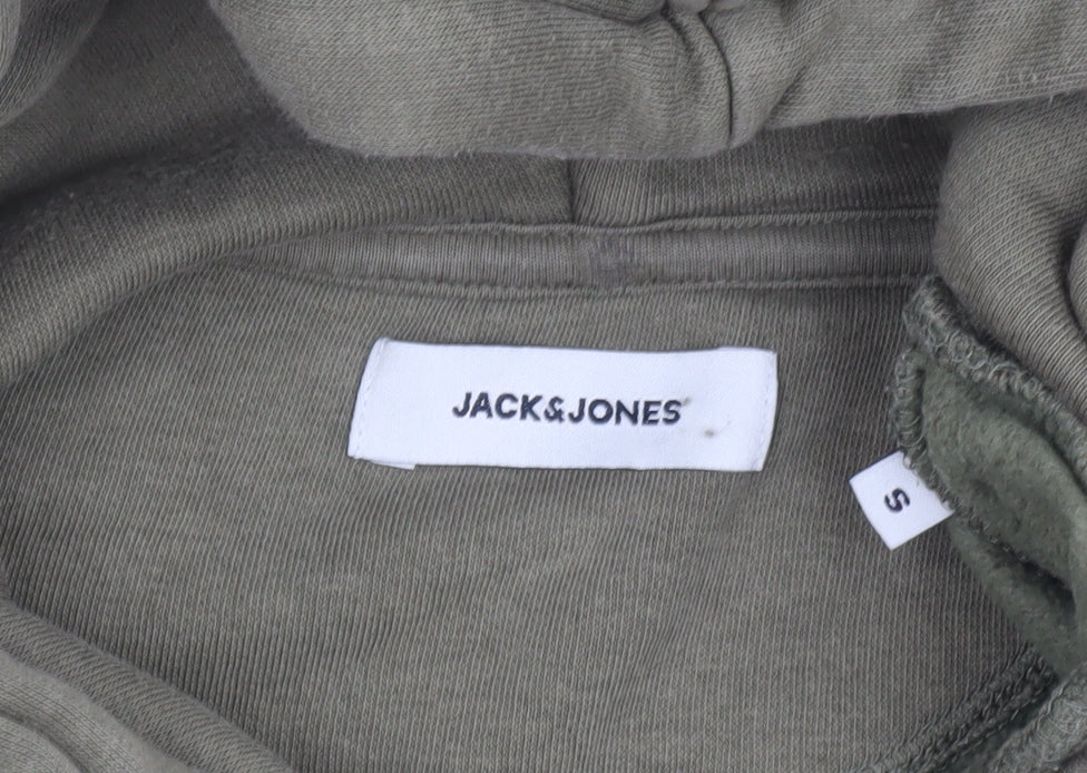 Mens UK S Regular JACK & JONES Green Pullover Hoodie