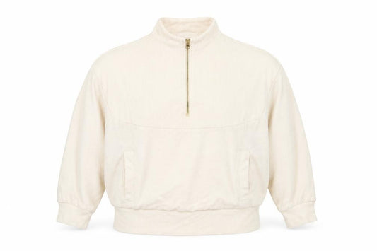 Primark Women’s Beige 1/4 Zip Pullover Sweatshirt Size 2XL Cotton Blend