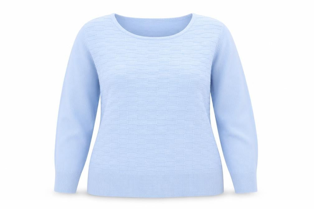 Paco Boutique Women Blue Size 14 Crew Neck Long Sleeve Acrylic Jumper