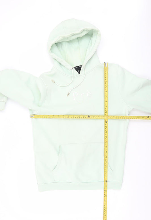 Prè London Men's Green Small Pullover Hoodie Fleece Cotton Blend