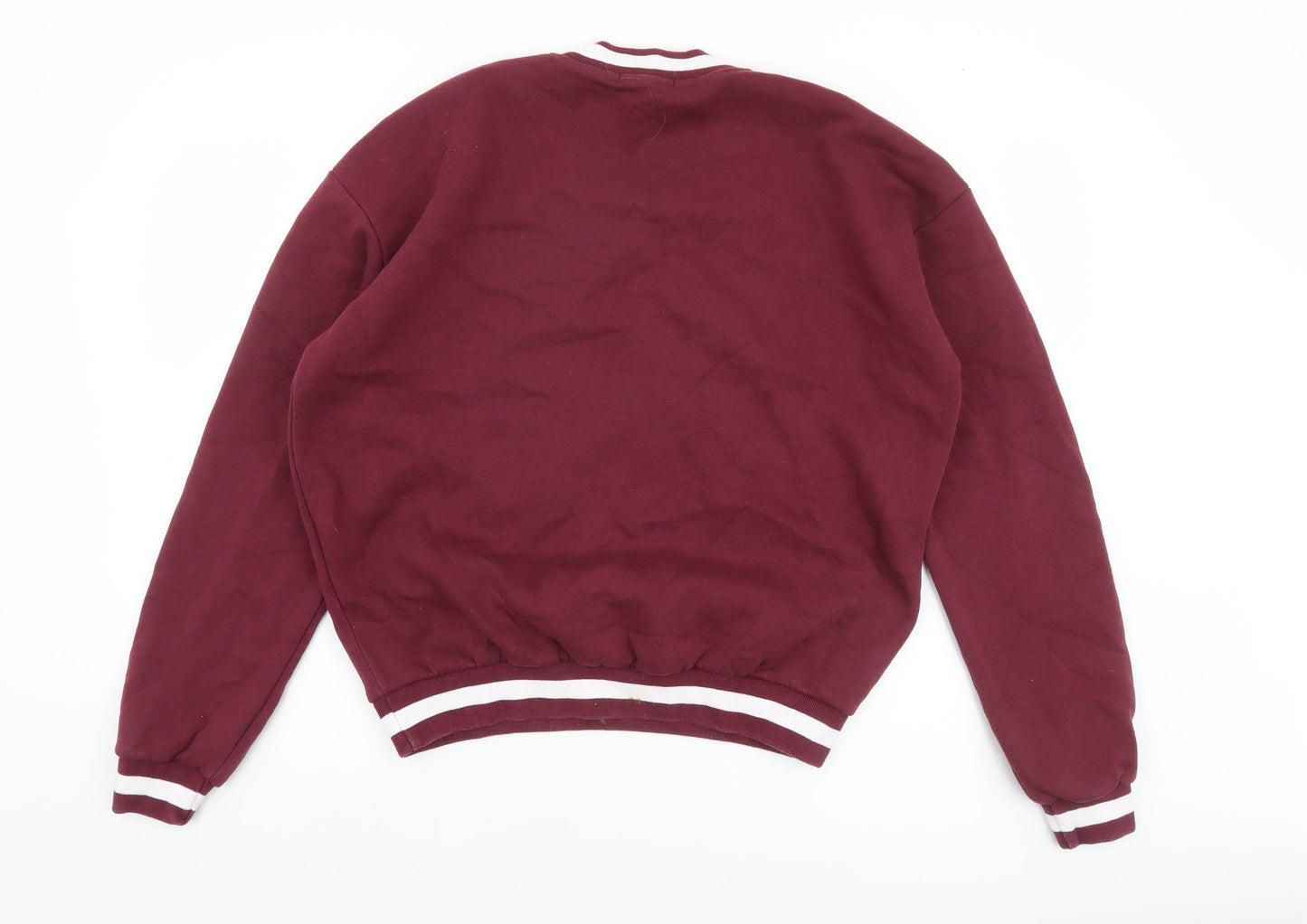 PrettyLittleThing Womens Burgundy Vienna Sports Sweatshirt Size S