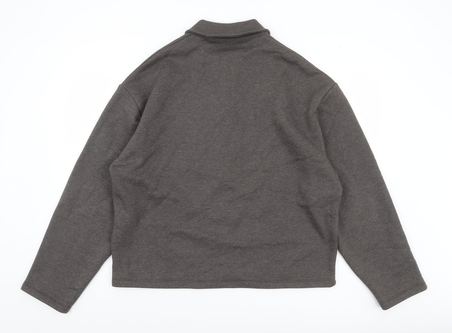 ASOS DESIGN Men's Brown Henley Fleece Sweatshirt XS Regular Fit