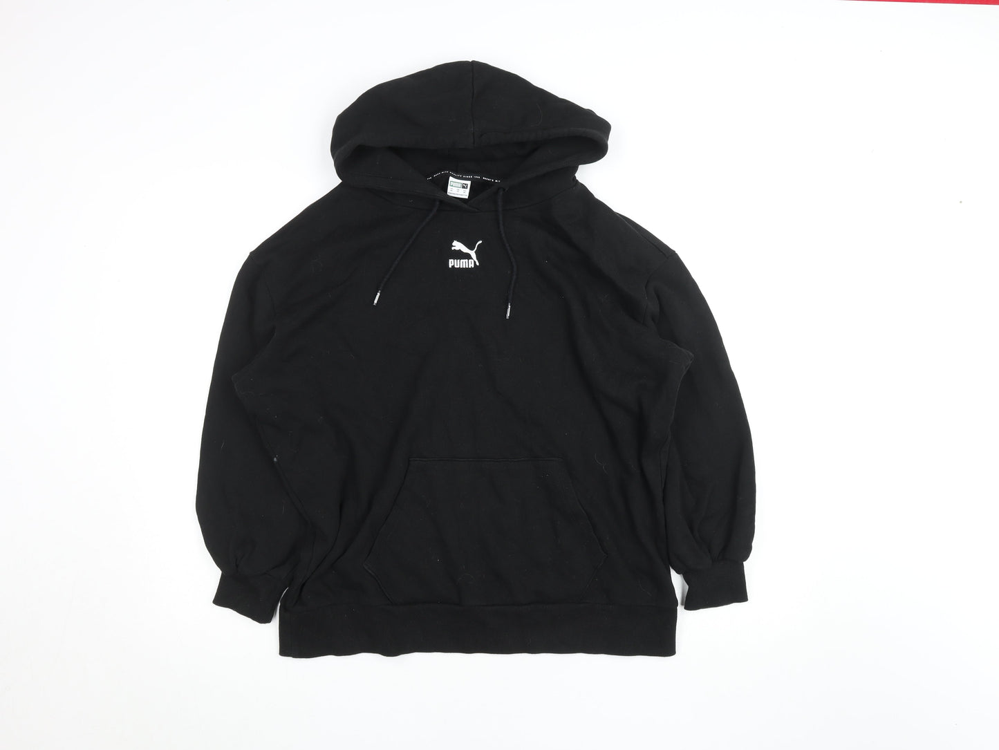 Mens UK L Regular PUMA Black Pullover Hoodie