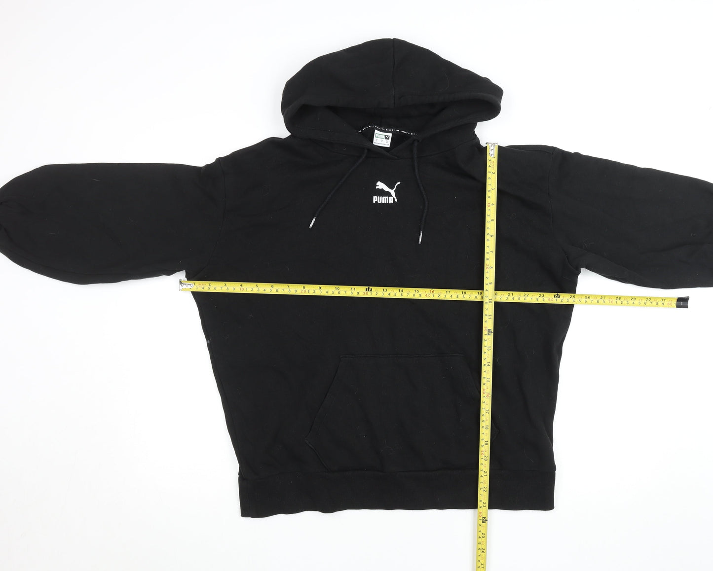 Mens UK L Regular PUMA Black Pullover Hoodie