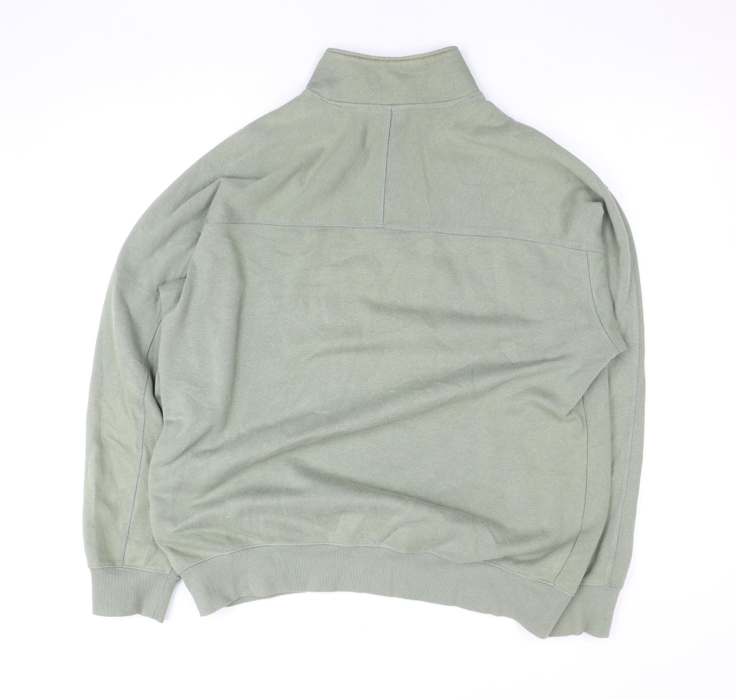 H&M Men's Green Relaxed Fit 1/2 Zip Fleece Sweatshirt L