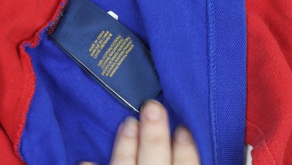 Ralph Lauren Boys Red Long Sleeve Rugby Polo Shirt Size 14-16 Years