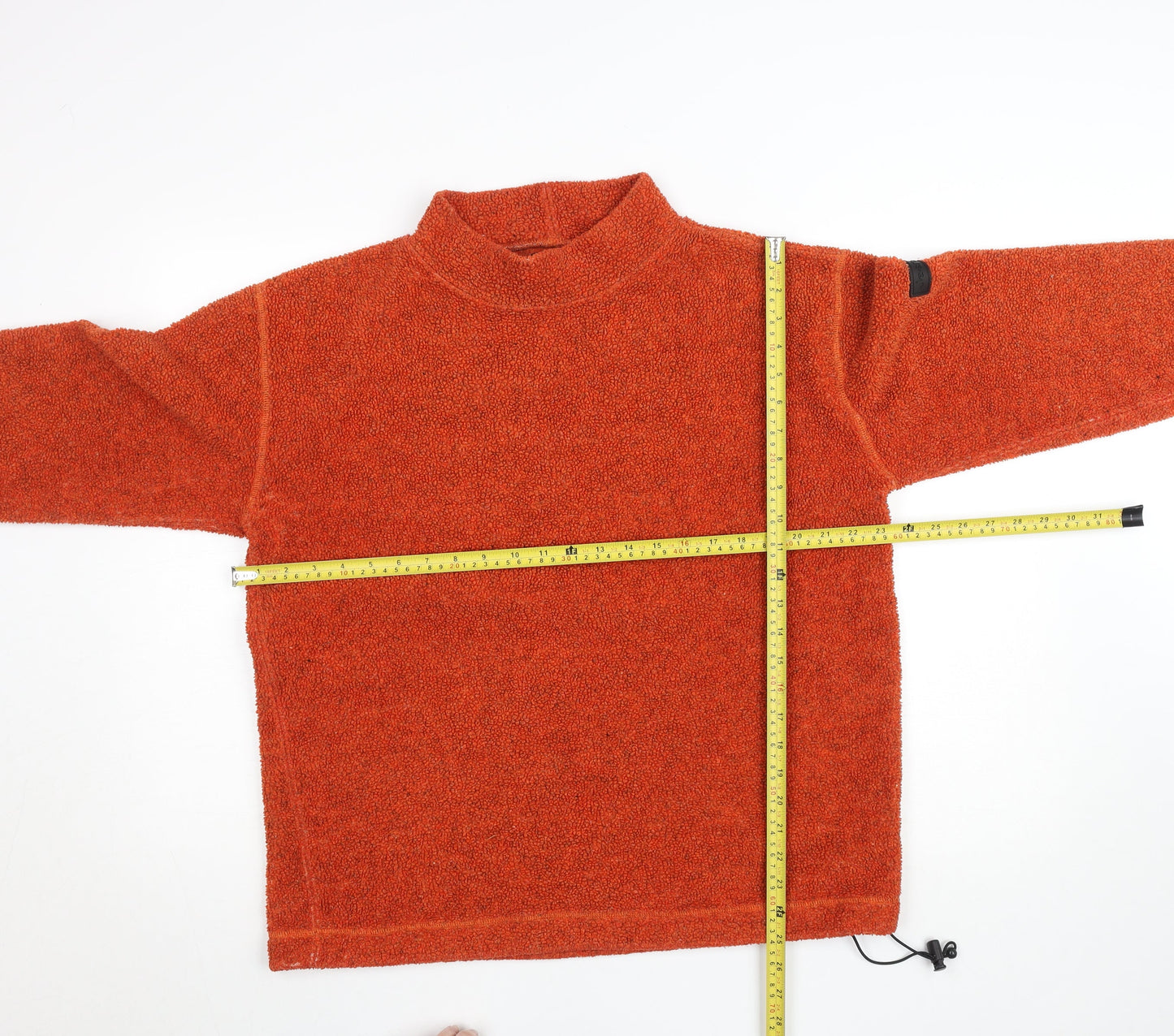 Jeep Women's Orange Mock Neck Pullover Jumper S/M Wool Blend Casual