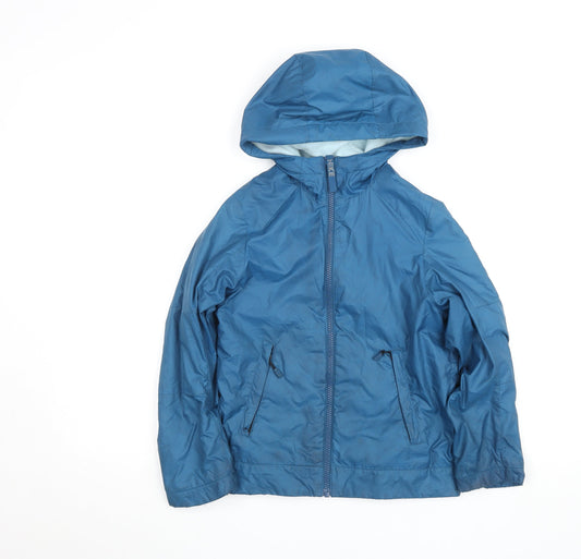 Nike Boys Blue Hooded Windbreaker Jacket 8-10 Years Full Zip Lined