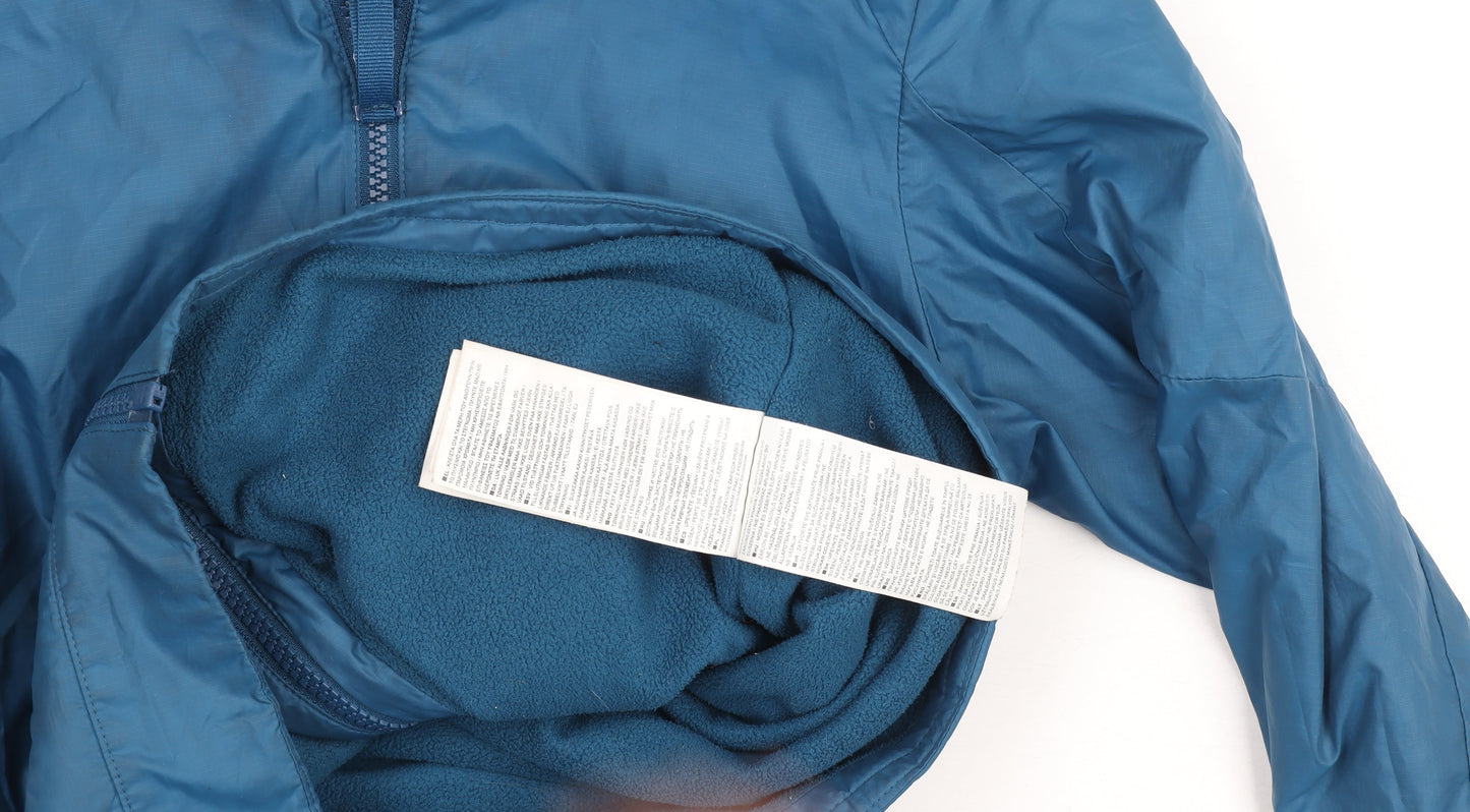 Nike Boys Blue Hooded Windbreaker Jacket 8-10 Years Full Zip Lined