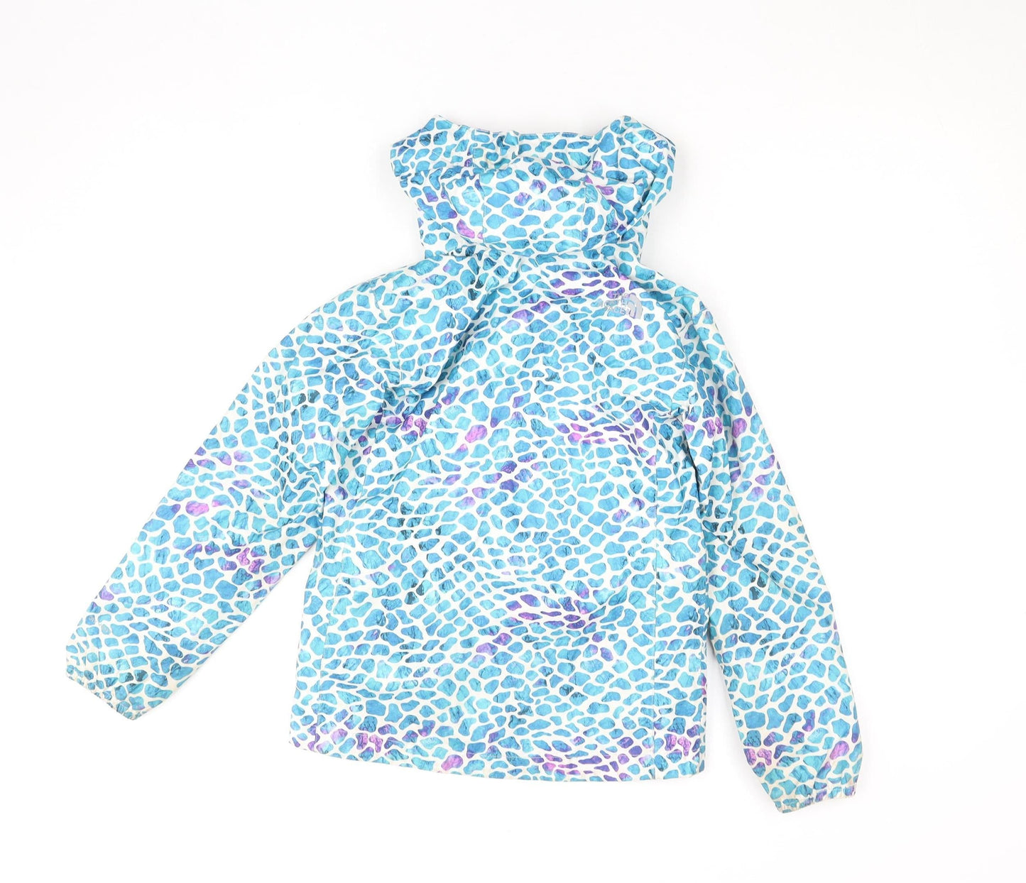 The North Face Girls Blue Waterproof Hooded Rain Coat Jacket 7-8 Years