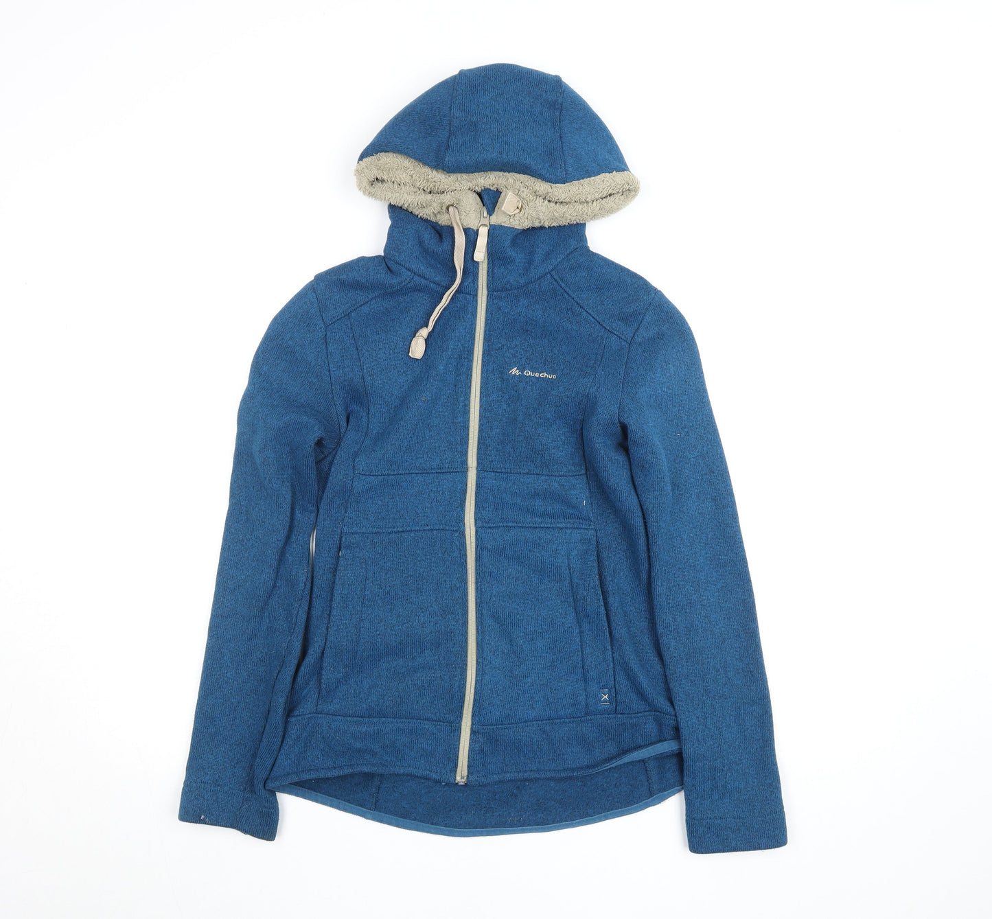 Quechua Women's Blue Hooded Fleece Jacket Size 12 Regular