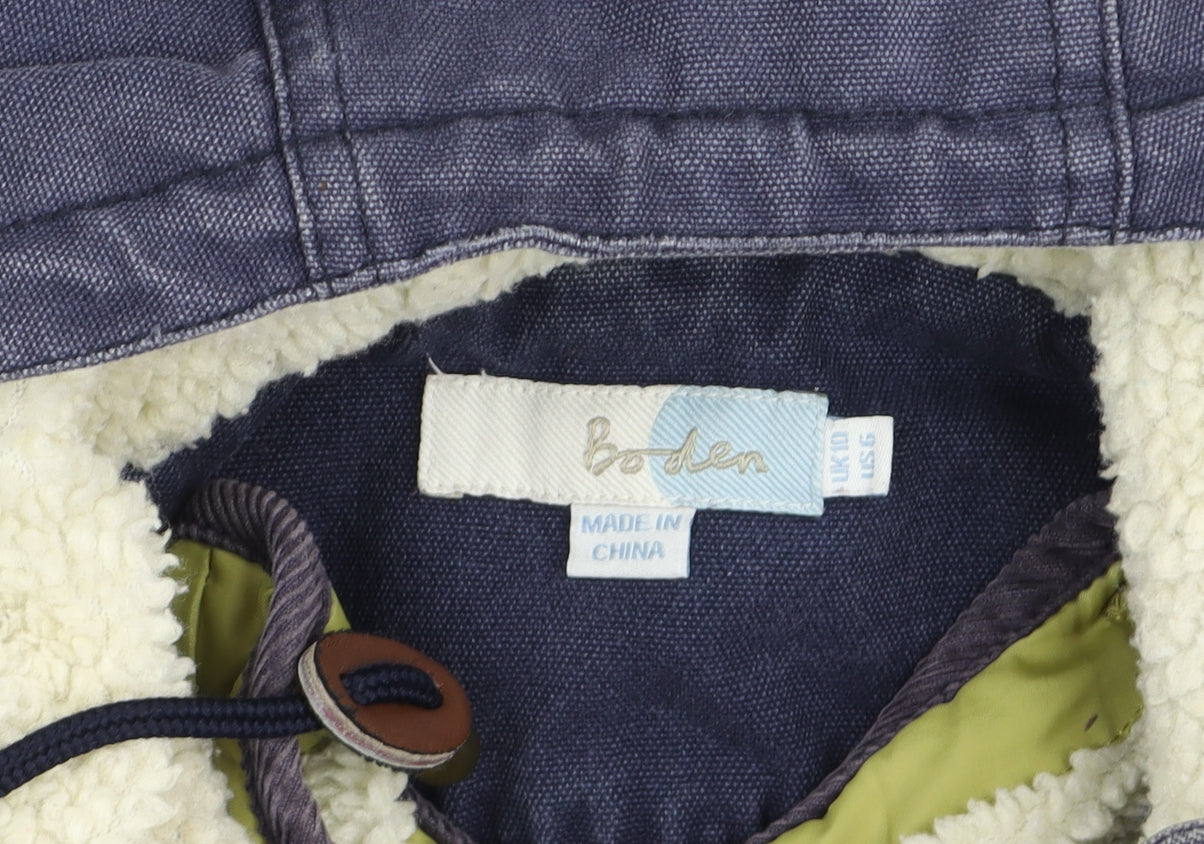 Womens UK Size 10 Regular Boden Blue Cotton Coat