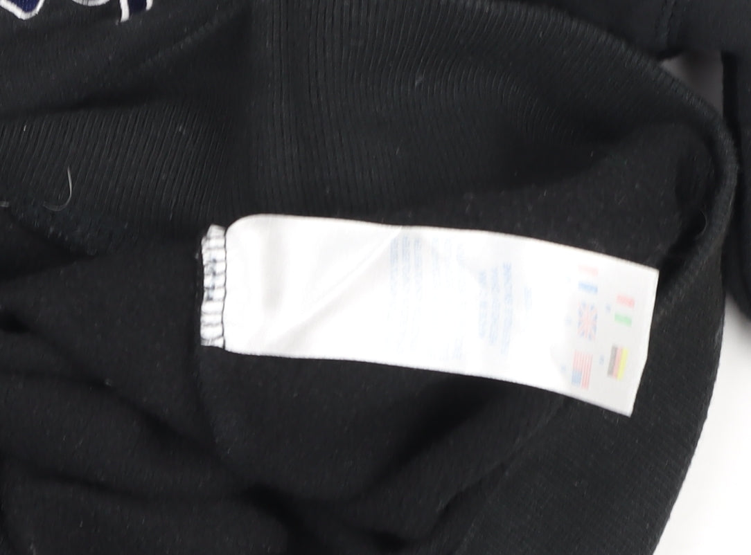 Champion Boys Black Fleece Pullover Sweatshirt M Logo Crew Neck