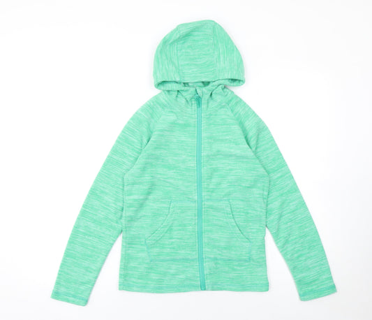 Mountain Warehouse Girls Green Full Zip Hoodie 11-12 Years Lightweight Polyester