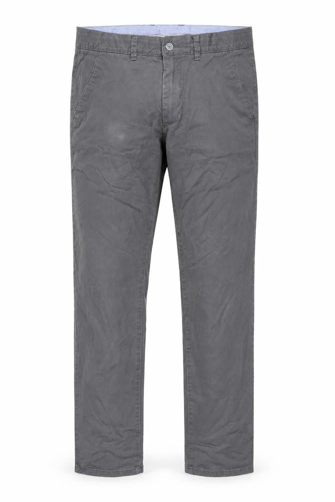 William Tailor Men's Grey 34x32 Chino Trousers Cotton Stretch